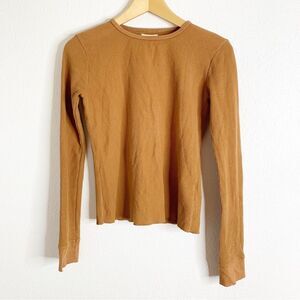 Simon Miller Waffle Knit Neutral Long Sleeve Top Size Small